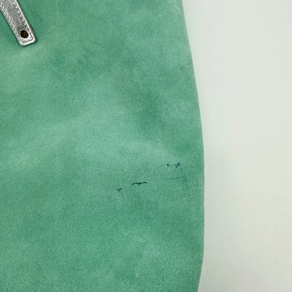 Tiffany & Co Metallic Silver Leather Reversible Tote Bag Tiffany Blue Suede LRG